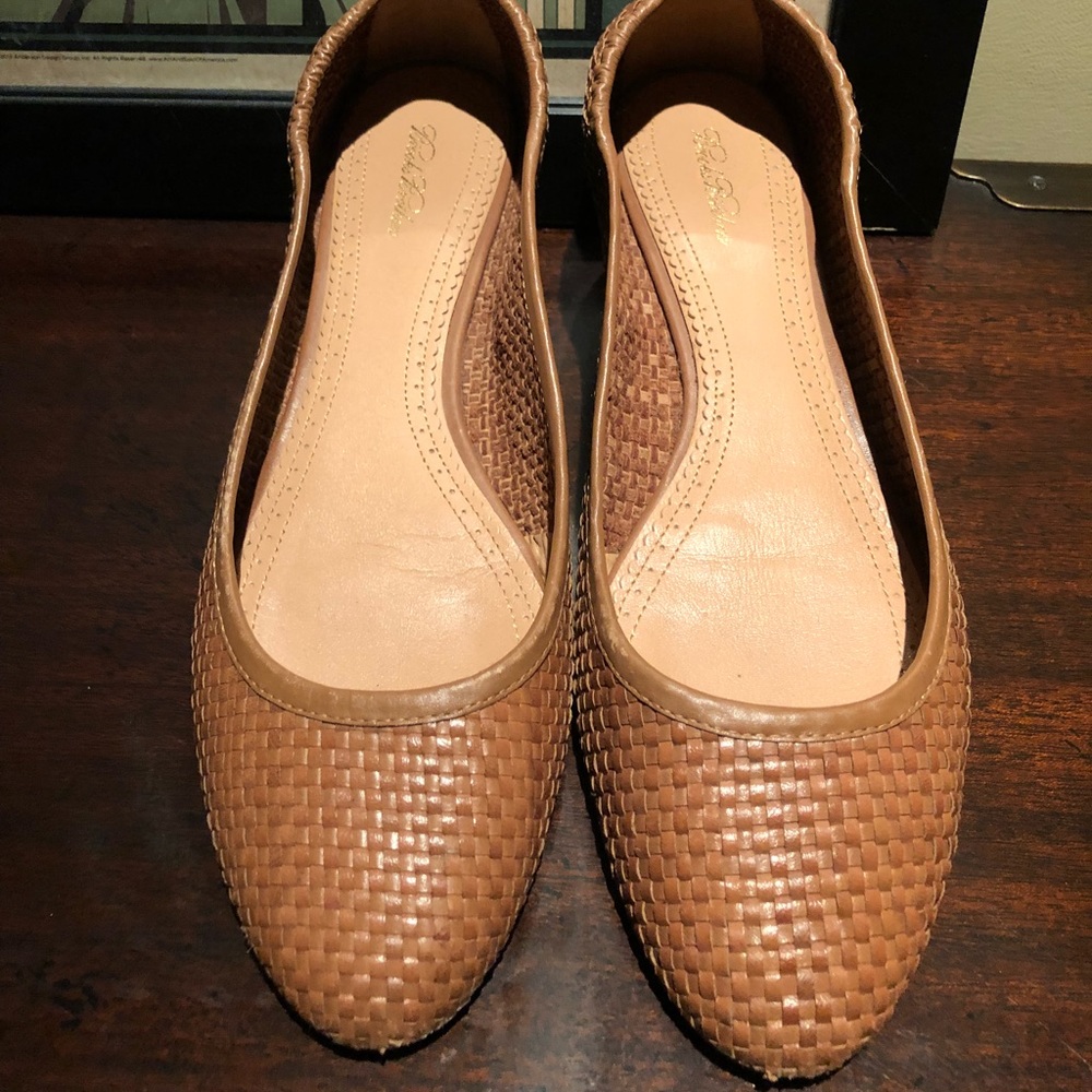 Brooks Brothers woven calfskin ballet flats